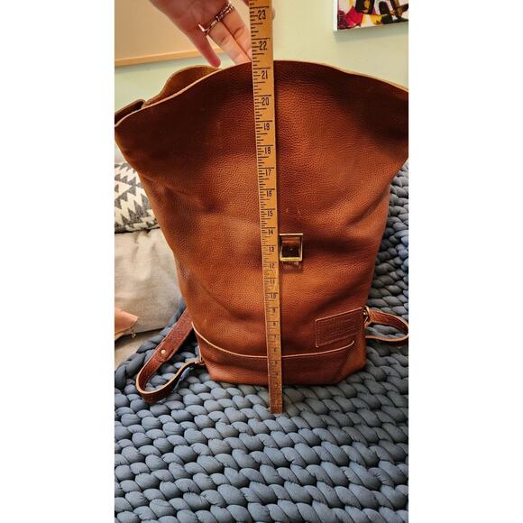 Portland Leather Goods Roll Top Backpack Sedona / Nutmeg Brown Pebbled Leather - Picture 4 of 15